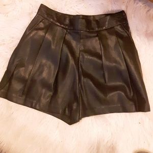H&M faux leather shorts